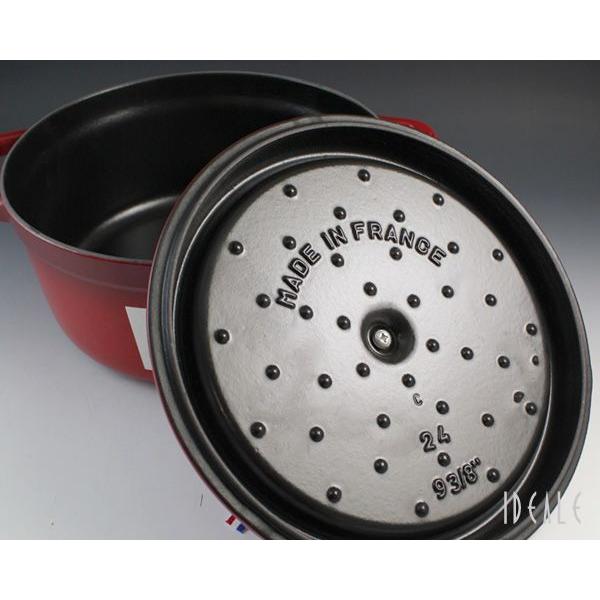 Staub ストウブ ココット ラウンド 24cm チェリーレッド 06 両手 Staub ストウブ ココット ラウンド 24cm チェリーレッド 06 両手