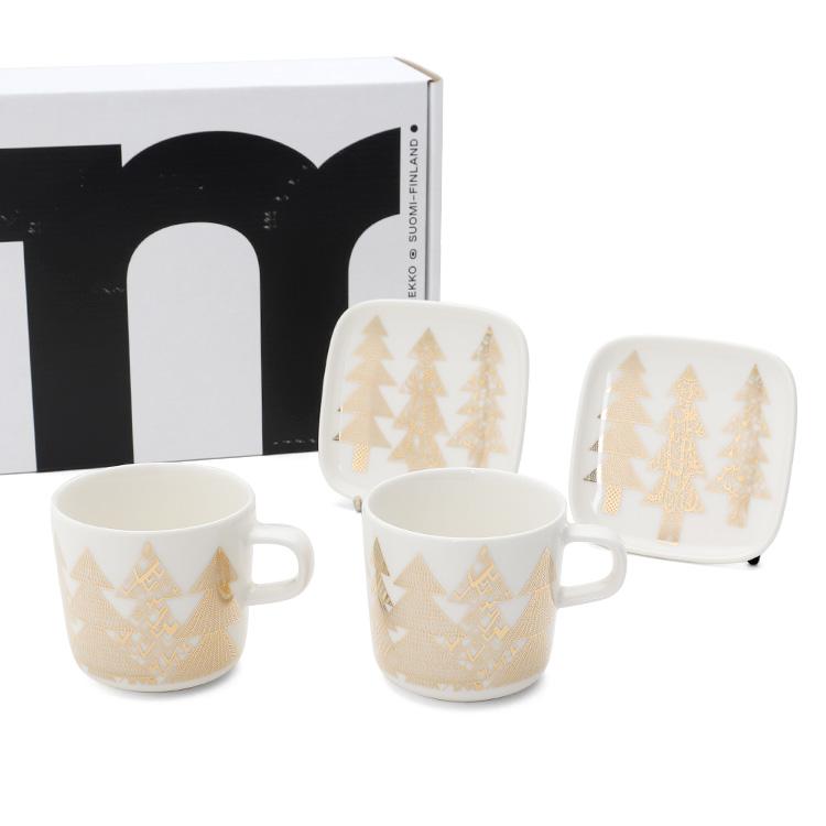 marimekko - クーシコッサ　ゴールド　カップ＆プレート marimekko マリメッコ クーシコッサ マグカップ＆プレートセット