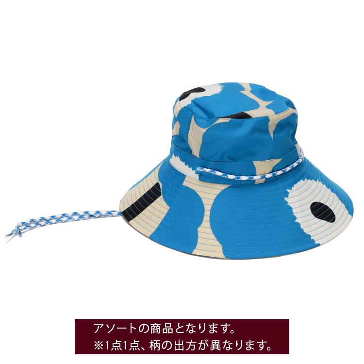 マリメッコ ウニッコ 帽子（バケットハット） ブルー/ホワイト M