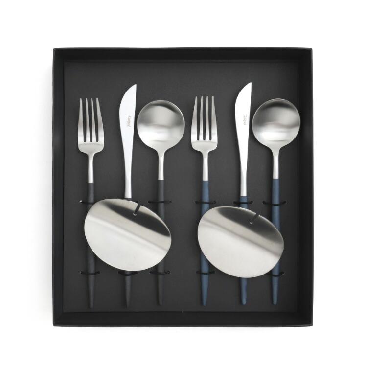 クチポール ゴア ブラック＆ブルー ディナーセット + カトラリーレスト