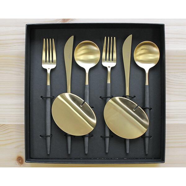 Cutipol（クチポール） ゴア ブラックマットゴールド ディナーセット +