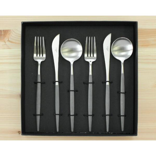 カトラリー セット クチポール テーブル6点セットグレー 食器 ナイフ フォーク スプーン GOA ゴア Cutipol 高級 ギフト 結婚祝い 正規販売代理店 化粧箱付