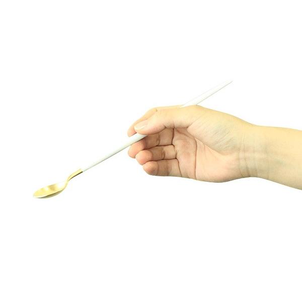 クチポール ゴア ホワイトマットゴールド ロングドリンクスプーン 正規販売店 カトラリー 食器 カトラリー クチポール カトラリー セール 爆買 敬老の日 | Cutipol | 05
