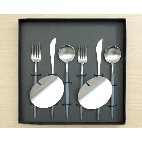 カトラリー セット クチポール デザート8点セット ナイフ フォーク スプーン レスト ゴア ブルー ギフト 結婚祝い 正規販売代理店 ナイフレスト 化粧箱付