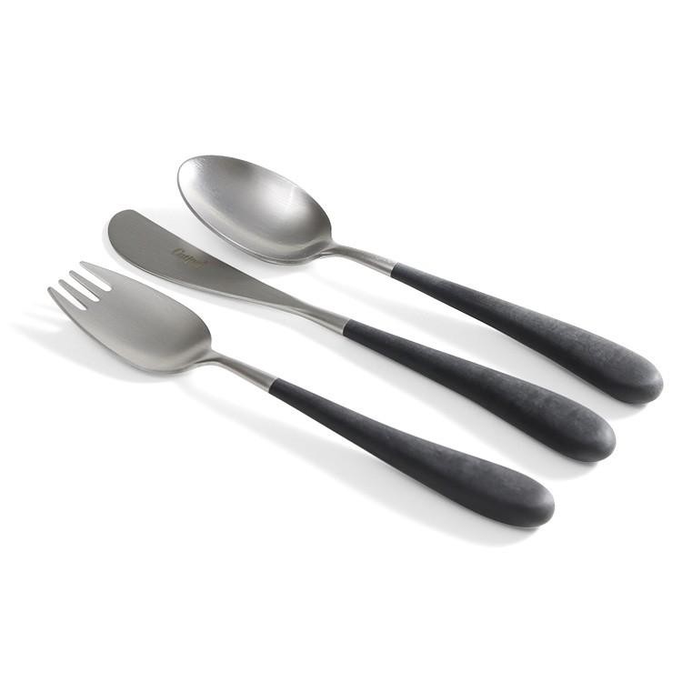 Cutipol（クチポール） アリス ブラック 3点セット（ナイフ・フォーク