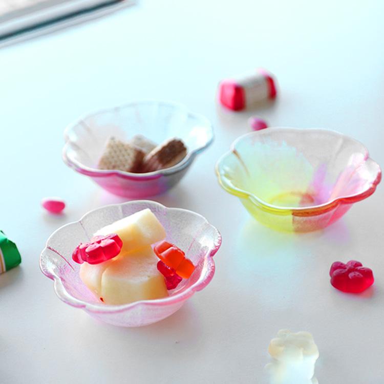 藍花 藍花×岩澤硝子 桜のいろどり 小鉢 3色セット 和食器 Aika 江戸