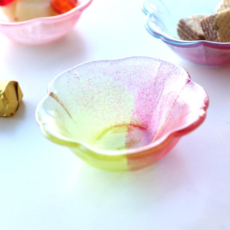 藍花 藍花×岩澤硝子 桜のいろどり 小鉢 3色セット 和食器 Aika 江戸