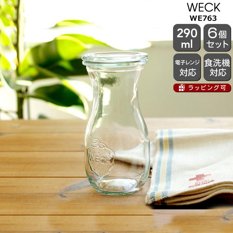 WECK（ウェック） ジュースジャー WE763 ガラスキャニスター 290ml 6個