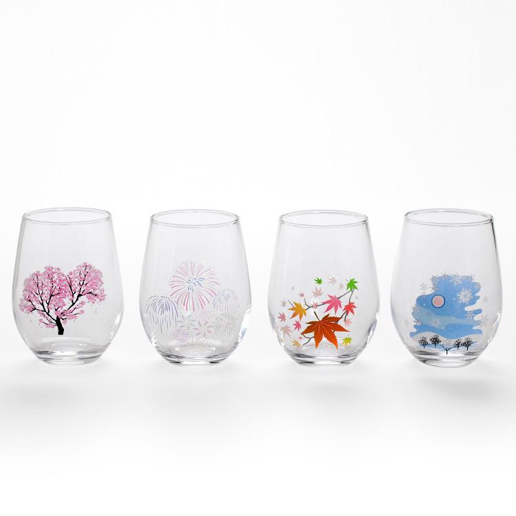 四季花手書きワイングラス陶器製です 真冬のワインに 四季花手書きワイングラス陶器製です 真冬のワインに