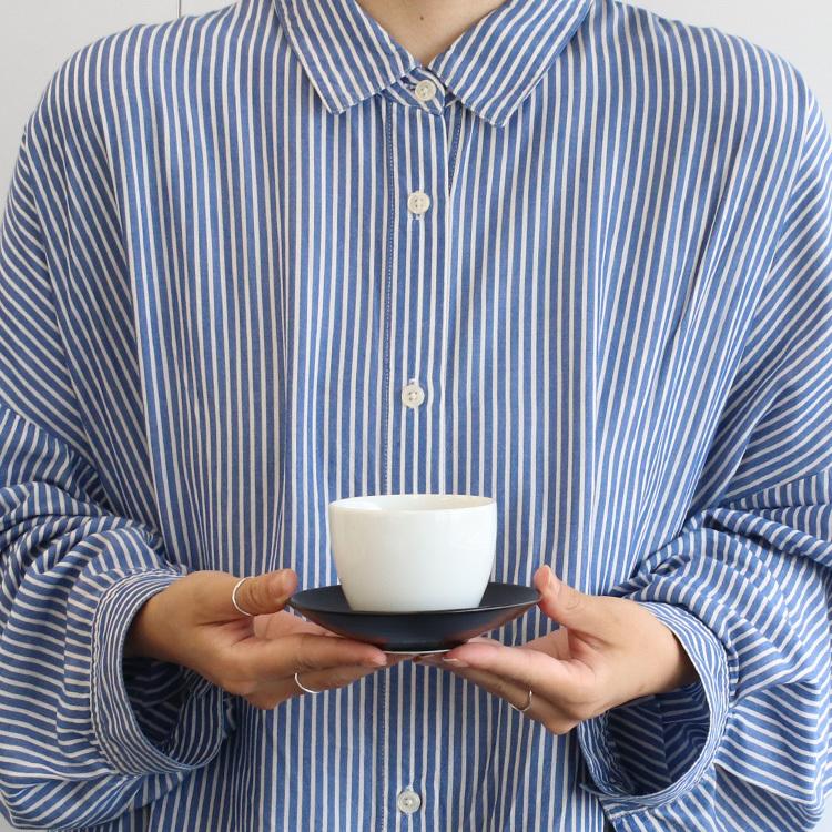 白山陶器 エスライン 湯のみ猪口＆陶茶托 ソーサー セット S-line 湯呑
