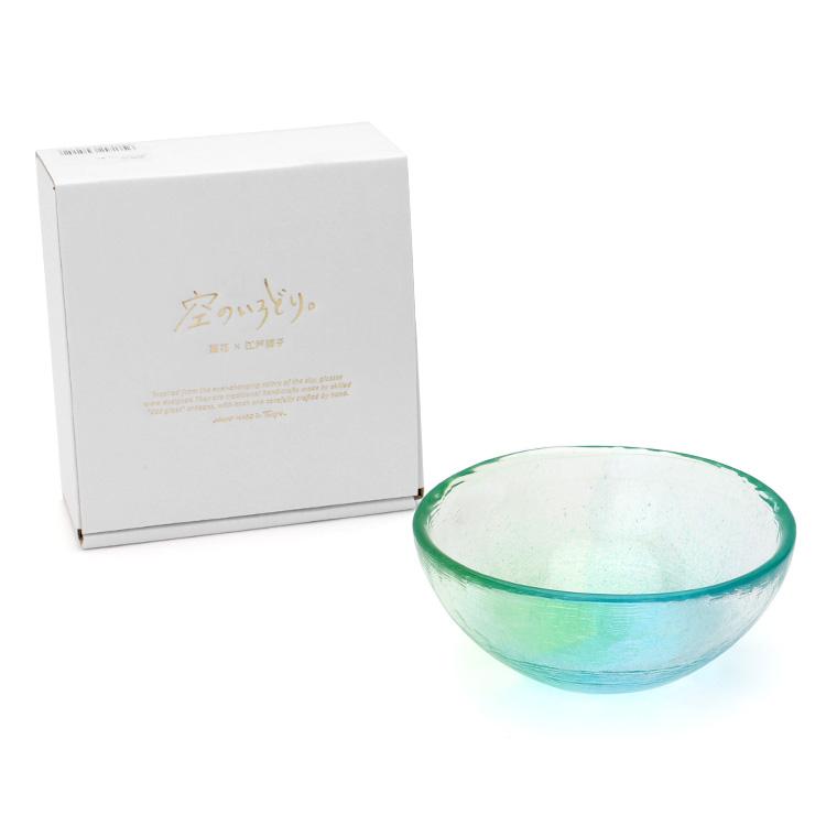 藍花 藍花×岩澤硝子 空のいろどり ボウル Aika 江戸硝子 食器
