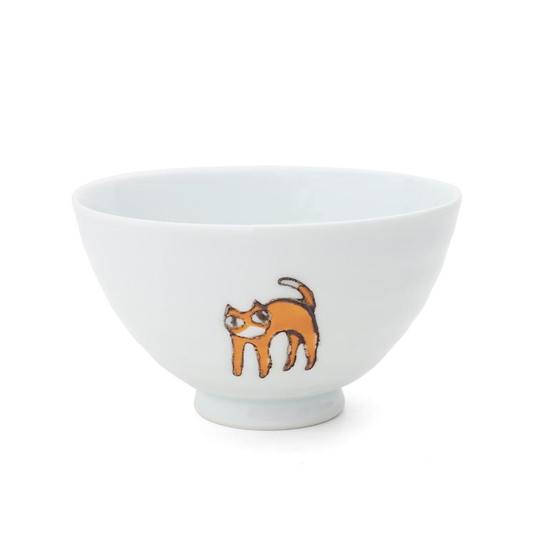 藍花 三猫さんぽ 飯碗 Aika 波佐見焼 食器 お茶碗 飯茶碗 小鉢 ボウル