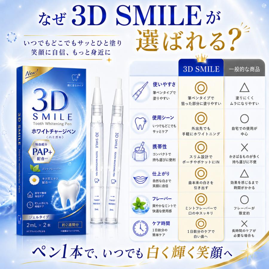 100円OFFクーポン配布中♪】3D Smile☆ホワイトニング ジェル 歯