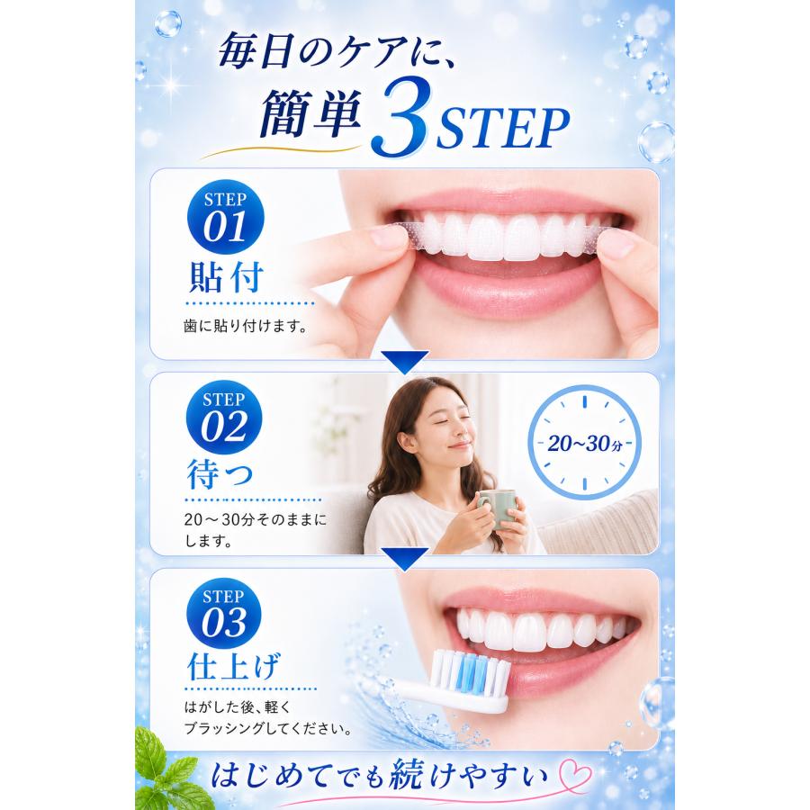 3D Smile ホワイトニングシート PAP＋成分配合 14日分（28枚） 自宅