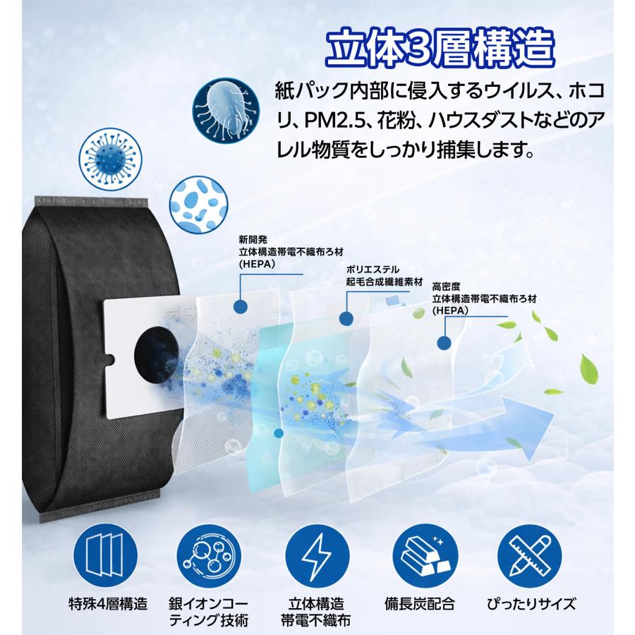 三菱電機（MITSUBISHI ELECTRIC） MP-9A 掃除機適用 炭脱臭紙パック MP