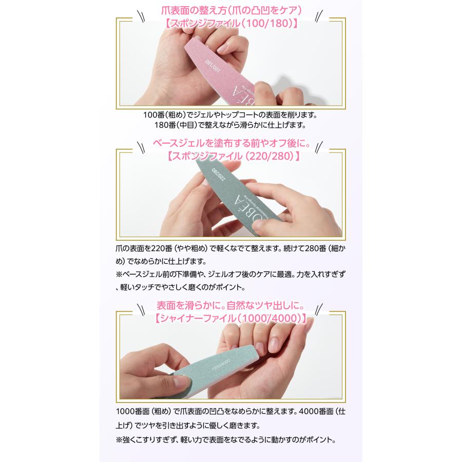 SOBEA新発売！】ネイルファイル 5本セット 洗える爪やすり