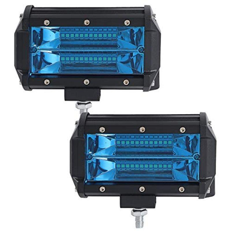 LifePalette 防水 LED ワークライト 作業灯 青 ブルー 作業灯 車載 72w 12v 24v ブルー発光 2個セット その他物流、運搬用品