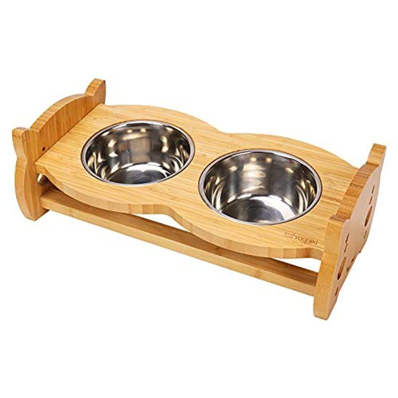 天然素材良木工房yoshiki 竹製 ペット用食器台 猫 食器 フードボウルスタンド 猫用 犬用 食器台 餌 水入れ お皿 食べやすい ペッ