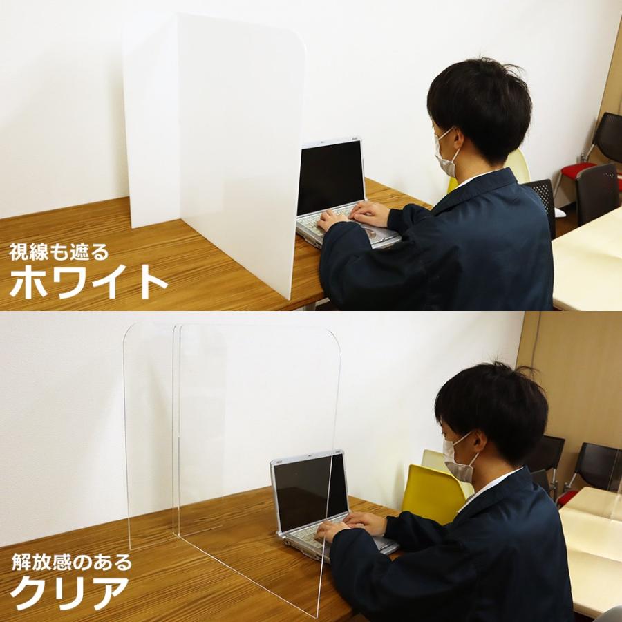 コロナウイルス 対策グッズ T字置き型 パーテーションスタンド アクリル板 透明 飛沫防止 W570×H580(mm) 厚み3mm | ブランド登録なし | 02