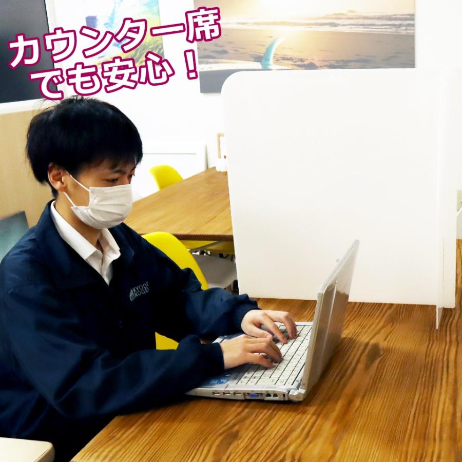 コロナウイルス 対策グッズ T字置き型 パーテーションスタンド アクリル板 透明 飛沫防止 W570×H580(mm) 厚み3mm | ブランド登録なし | 05