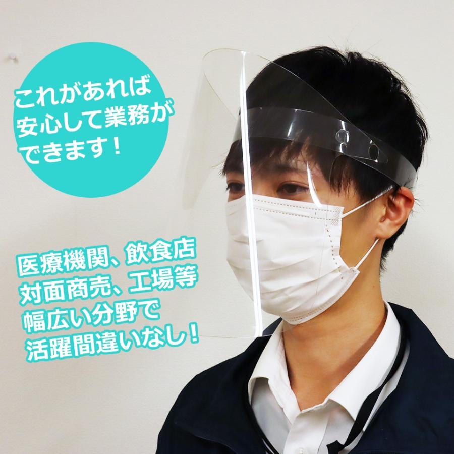 クリアフェイスシールド 透明 飛沫防止 受付 カウンター 接客 シールド マスク 医療 帽子 シールドマスク  フェイスガード 飲食店 オフィス 病院 | ブランド登録なし | 05