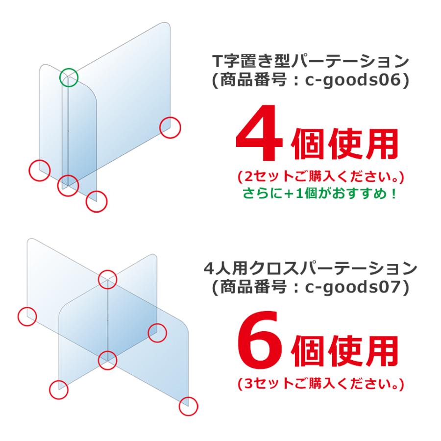 コロナウイルス 対策グッズ パーテーション用 オプションパーツ しろまる君  2個/1セット (パーテーション本体は別途ご購入下さい) | ブランド登録なし | 02