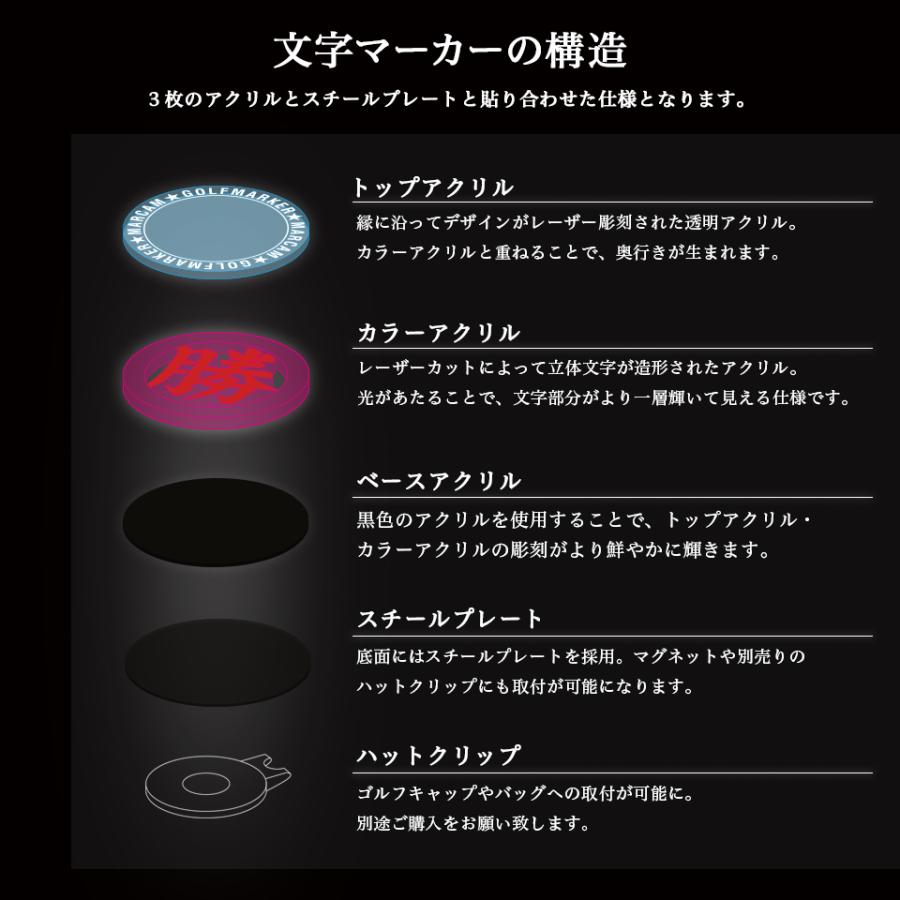 ゴルフ マーカー 名入れ マグネット ゴルフマーカー おしゃれ 目立つ アクリル プレゼント コンペ  マーカム MARCAM Ainoa(golfmarker26)｜ideamaker｜08