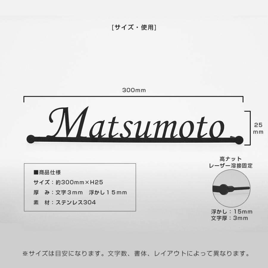 表札 おしゃれ 戸建て ステンレス アイアン 二世帯 切り文字 アイアン風ステンレス表札(マドラー)(iron-np01) | IDEA MAKER | 01