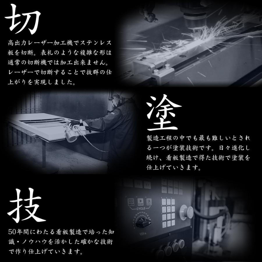 表札 おしゃれ 戸建て ステンレス アイアン 二世帯 切り文字 アイアン風ステンレス表札(マドラー)(iron-np01) | IDEA MAKER | 14