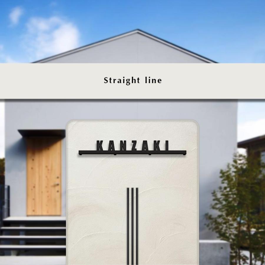 表札 おしゃれ 戸建て ステンレス アイアン 二世帯 切り文字 アイアン風ステンレス表札(ストレートライン)(iron-np05) | IDEA MAKER | 13