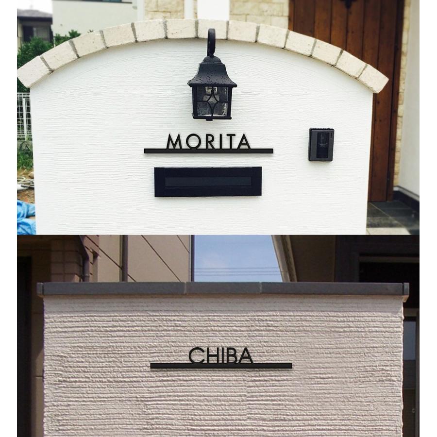 表札 おしゃれ 戸建て ステンレス アイアン 二世帯 切り文字 アイアン風ステンレス表札(ストレートライン)(iron-np05) | IDEA MAKER | 16