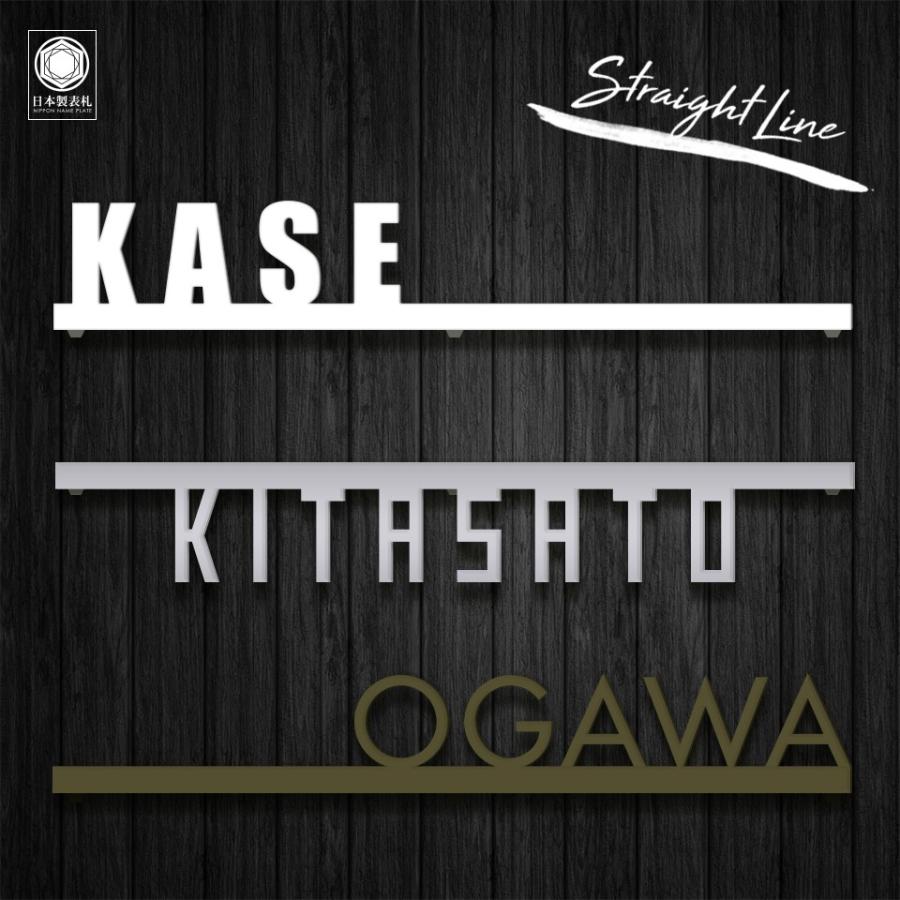 表札 おしゃれ 戸建て ステンレス アイアン 二世帯 切り文字 アイアン風ステンレス表札(ストレートライン)(iron-np05) | IDEA MAKER | 18