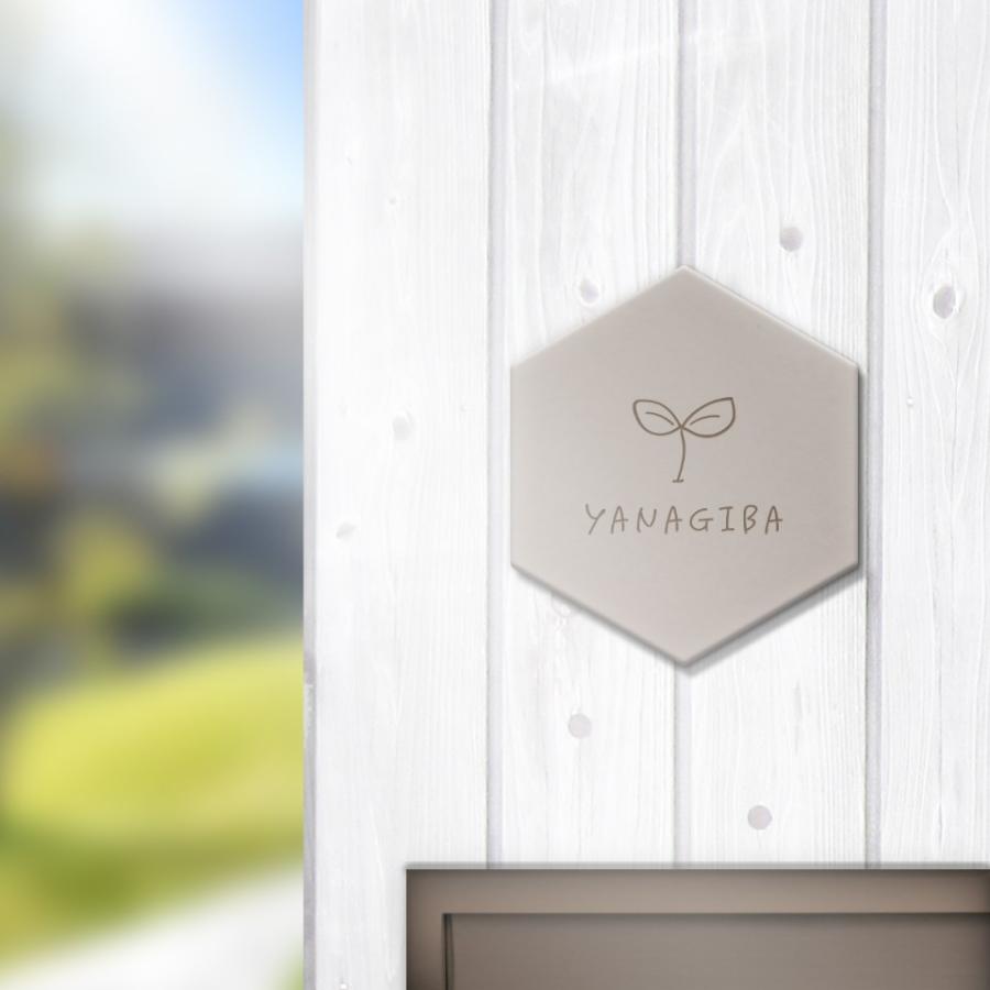 表札 タイル おしゃれ 戸建て 六角形 風水 北欧 犬 二世帯 猫 両面テープ 貼り付け 貼る (tile-np03) | IDEA MAKER | 16