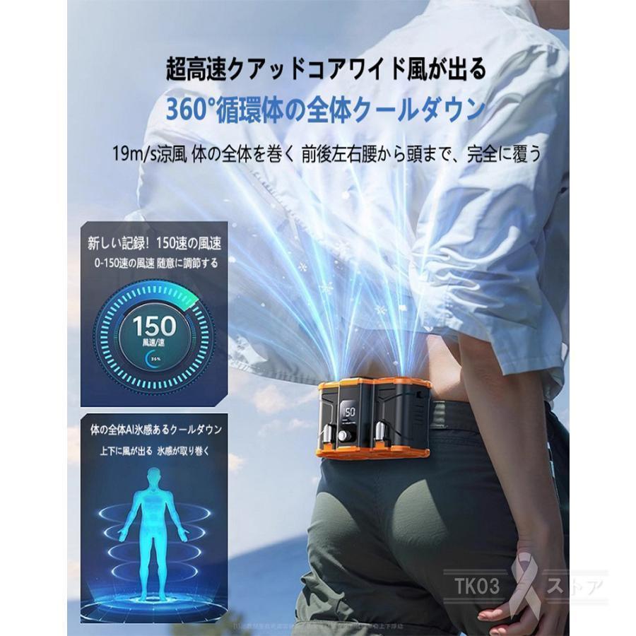 腰掛け扇風機 強力 小型 2024 ワークマン 扇風機 二重風腰掛けファン 取り外し式電池 USB充電式 10000mAh バッテリー内蔵 暑さ対策 省エネ 大容量 熱中症対策 |  | 14