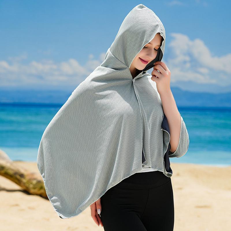 肌温度より-15℃ 冷感アイテム 冷感ポンチョ UVカット97% v ザムスト