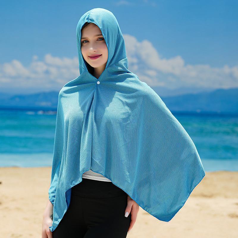 肌温度より-15℃ 冷感アイテム 冷感ポンチョ UVカット97% v ザムスト