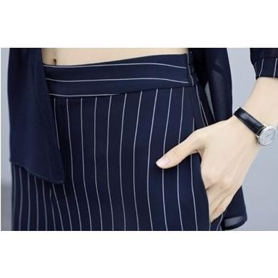 セットアップ ワイドパンツ レディース きれいめ 2点セット トップス シフォン ブラウス ストライプ ゆったり 体型カバー 大きいサイズ 二次会 30代 40代 50代 |  | 08