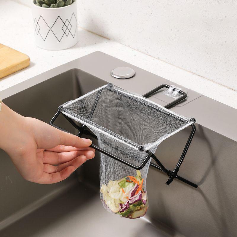 水切りネット ホルダー シンク ゴミ受け ストレーナー フォルダー インテリア 台所 キッチン 三角コーナーいらず シンク ゴミ 折りたたみ | ブランド登録なし | 06