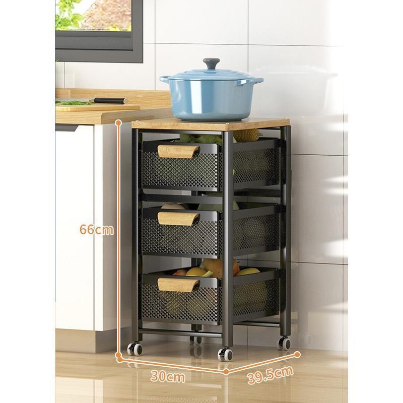 キッチンワゴン キャスター付 キッチン収納棚 キッチンストッカー 食材ストッカー バスケットラック ラック マルチワゴン サイ 天板付き | ブランド登録なし | 11