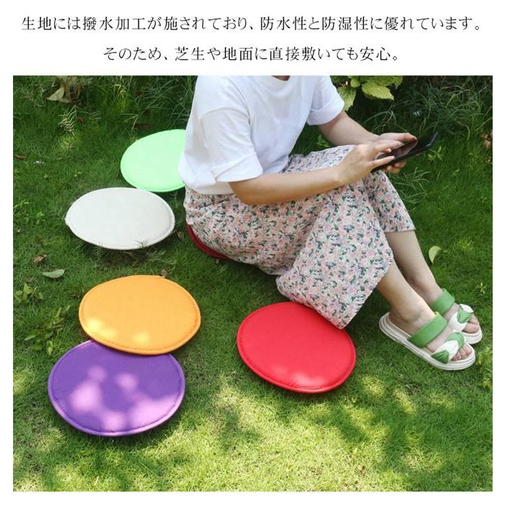 クッション 低反発 携帯クッション マット 座布団 丸型 座面 チェアパッド お尻痛くならない 持ち運び 防水 コン | ブランド登録なし | 08