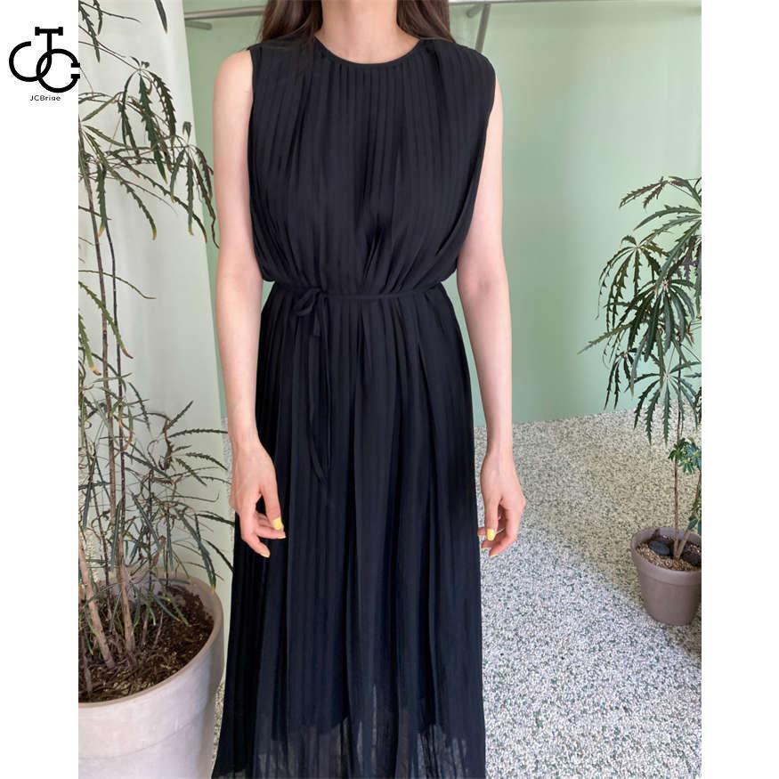 ワンピース ノースリーブ プリーツ ワンピース 春 夏 レディース ロング丈 大きいサイズ 夏 無袖 シフォン ワンピース 体型カバー 着痩せ 着回し | ブランド登録なし | 05