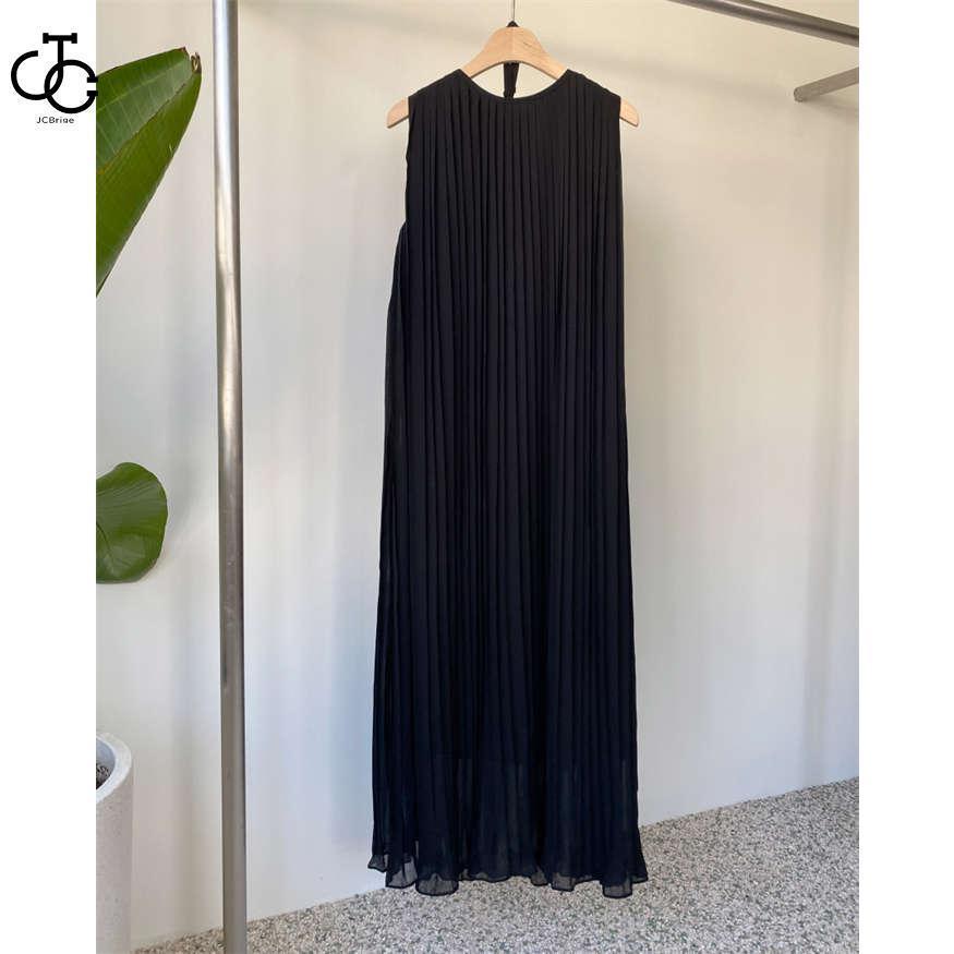 ワンピース ノースリーブ プリーツ ワンピース 春 夏 レディース ロング丈 大きいサイズ 夏 無袖 シフォン ワンピース 体型カバー 着痩せ 着回し | ブランド登録なし | 08