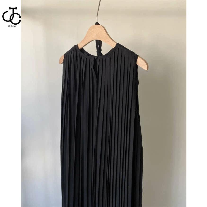 ワンピース ノースリーブ プリーツ ワンピース 春 夏 レディース ロング丈 大きいサイズ 夏 無袖 シフォン ワンピース 体型カバー 着痩せ 着回し | ブランド登録なし | 09