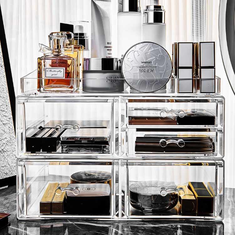 メイクボックス 透明 アクリル 大容量 引き出し コスメ収納ボックス クリア コスメボックス 化粧品 卓上 収納 ボックス メイク ケース スタンド | ブランド登録なし | 02