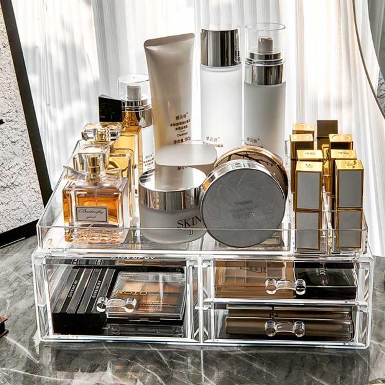 メイクボックス 透明 アクリル 大容量 引き出し コスメ収納ボックス クリア コスメボックス 化粧品 卓上 収納 ボックス メイク ケース スタンド | ブランド登録なし | 03