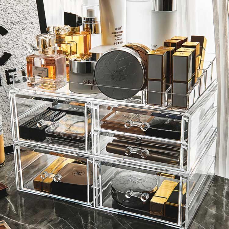 メイクボックス 透明 アクリル 大容量 引き出し コスメ収納ボックス クリア コスメボックス 化粧品 卓上 収納 ボックス メイク ケース スタンド | ブランド登録なし | 04