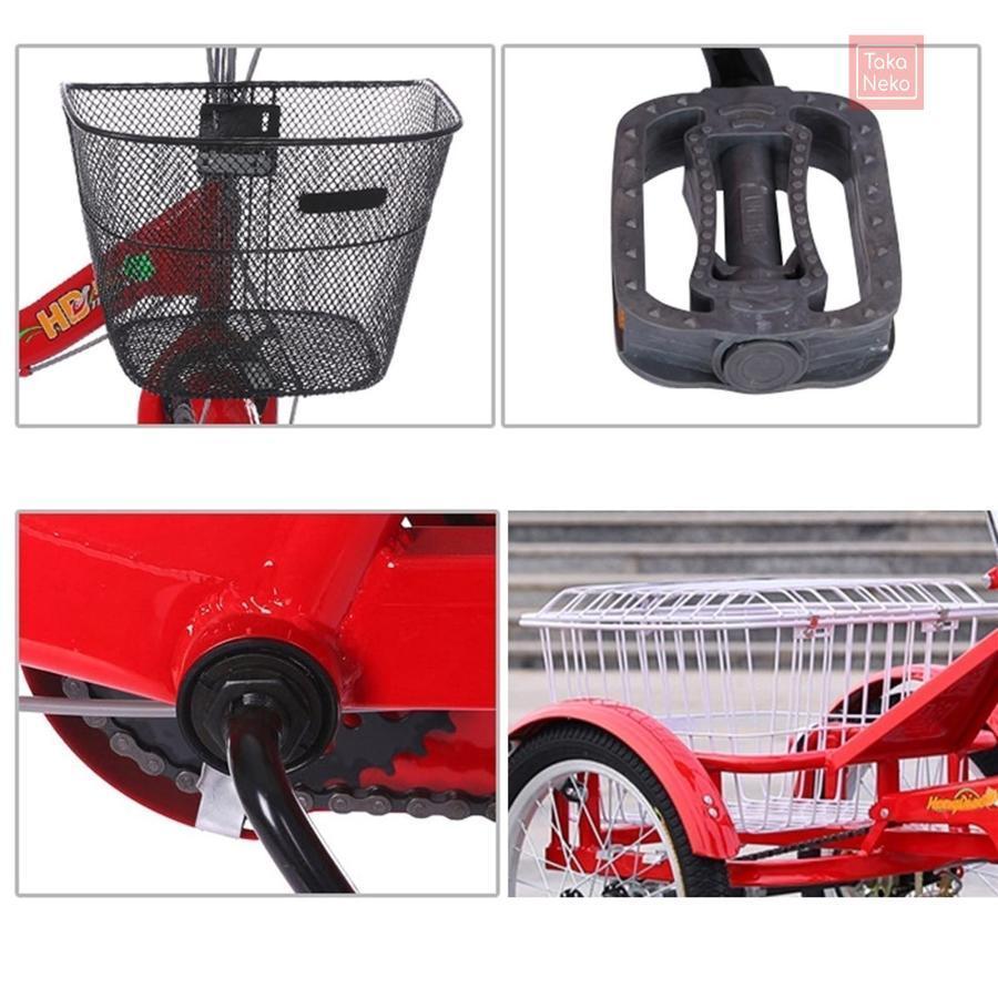 大人用三輪車 高齢者用ペダル自転車 3輪クルーザーバイク 16インチホイール 1段変速 大人用バスケット付き折りたたみ式三輪車 大型バスケット付き リクリエ | ブランド登録なし | 04