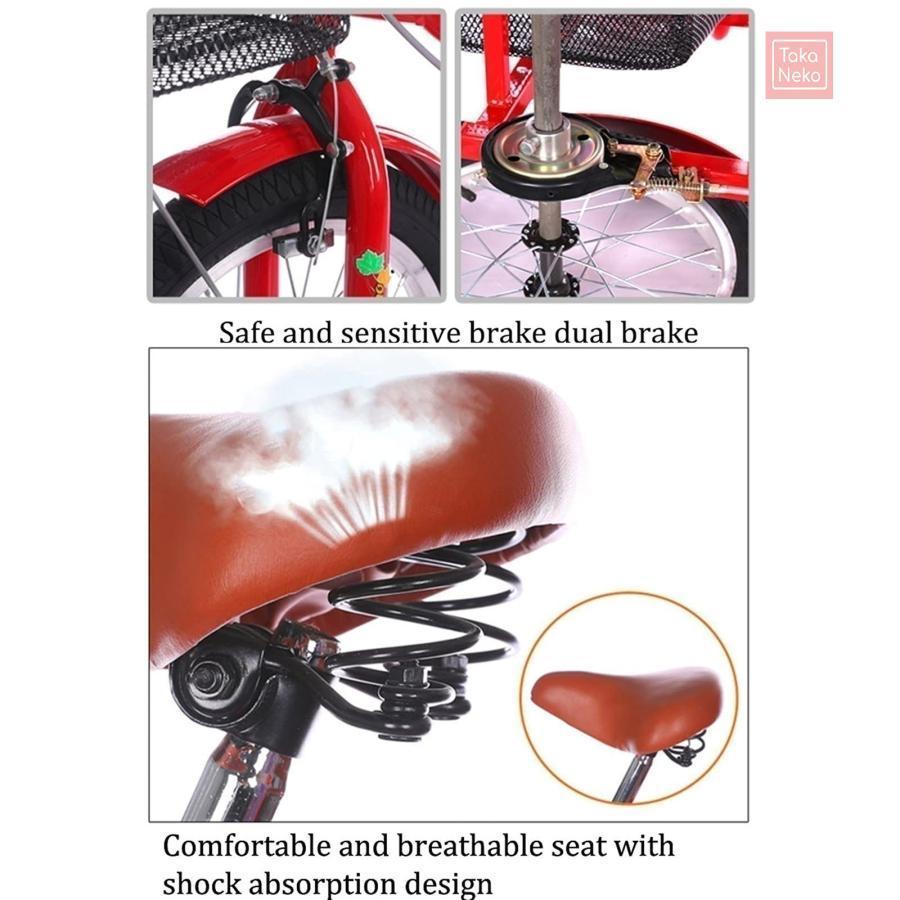 大人用三輪車 高齢者用ペダル自転車 3輪クルーザーバイク 16インチホイール 1段変速 大人用バスケット付き折りたたみ式三輪車 大型バスケット付き リクリエ | ブランド登録なし | 05