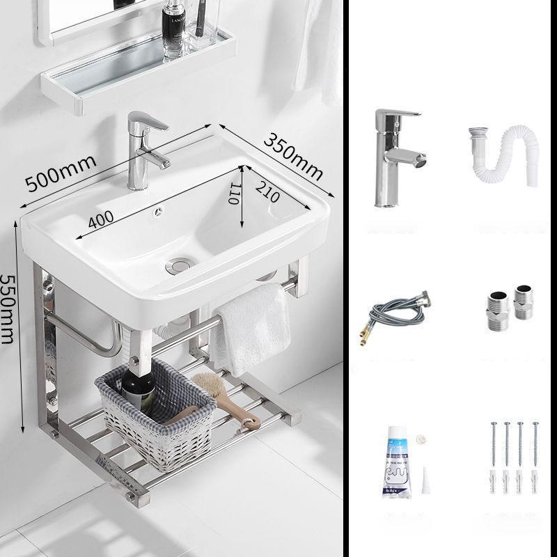 手洗い器 壁掛け 手洗器セット陶器製簡易洗面台小型 洗面ボウル ガーデキッチ洗面ボール錦 壁付け型手洗い鉢コンパクトミニ 手洗いボウル 洗面ボール 手洗 | ブランド登録なし | 10