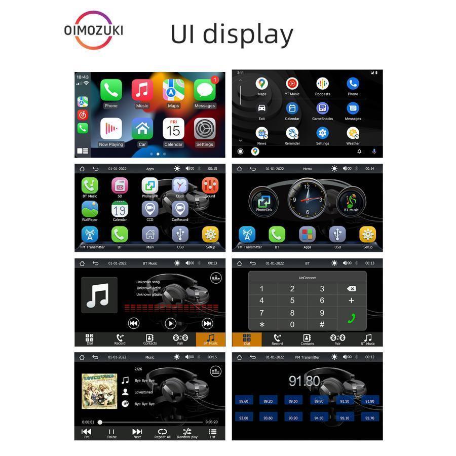 ワイヤレス CarPlay＆Android Auto対応 7インチ ディスプレイオーデイオ バックモニター カーステレオ音声出力 Bluetooth AUX FM カーナビ | ブランド登録なし | 10